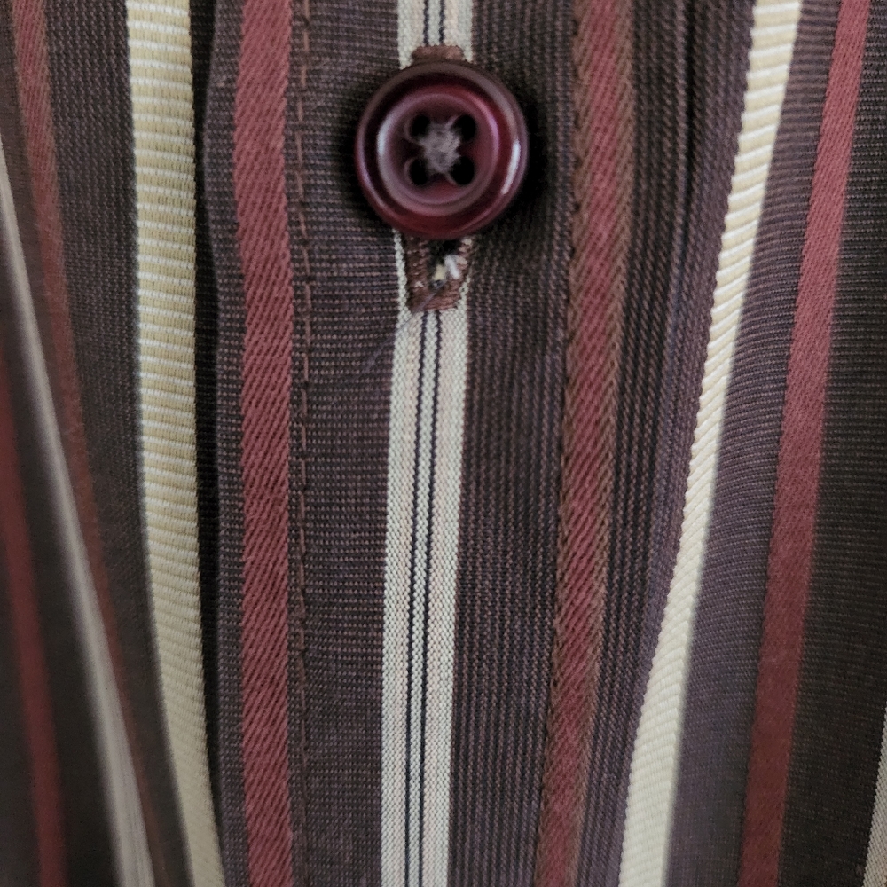 Guess Button Up Long Sleeve Casual Striped Shirt - Picture 7 of 7